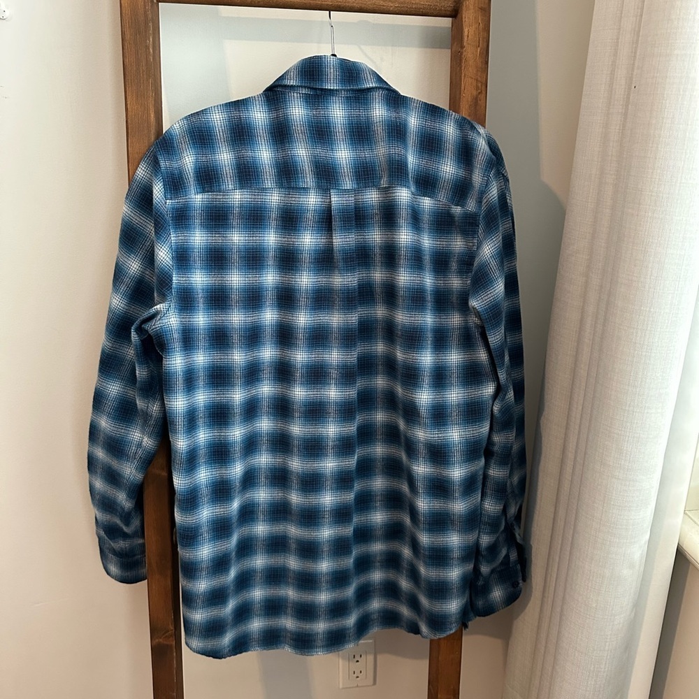 Chaps Blue Plaid Casual Button Down Shirt - Picture 3 of 6